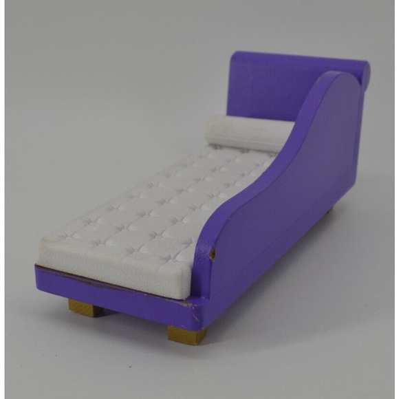 Doll furniture set of 2 Pieces Purple Chaise Gold and Bright Pink Doll House - Picture 5 of 16